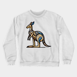 Pop art kangaroo illustration. cubism illustration of a kangaroo Crewneck Sweatshirt